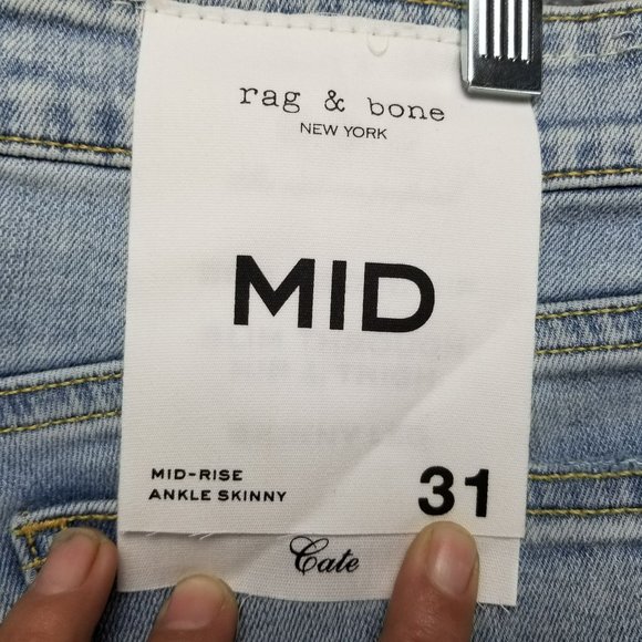 Rag & Bone Jeans Womens 31 Cate Stretch Mid Rise Ankle Skinny Distressed NWT - Picture 13 of 16